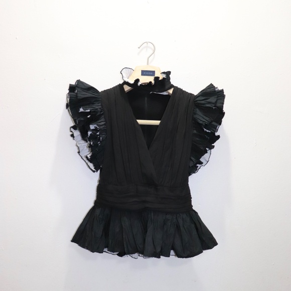 Zara Ruffled Sleeve Top - Picture 4 of 10
